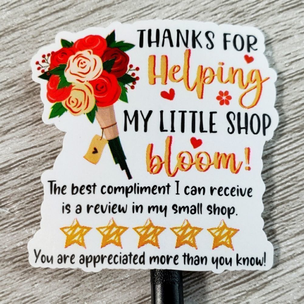 6/$15 1.5" Thank You Stickers 50ct Labels Flower Bouquet Design